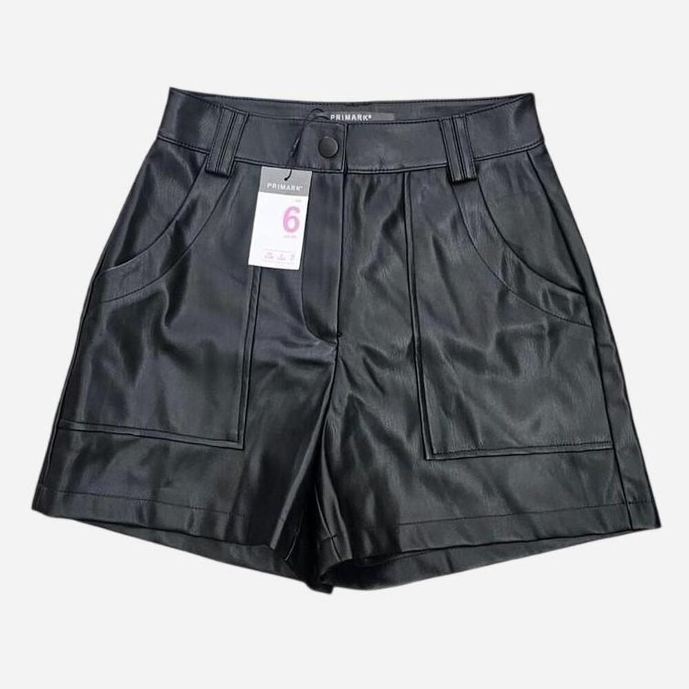 black faux leather high waist new with tags shorts